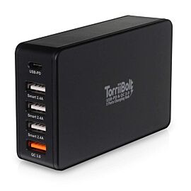 Torrii TorriiBolt 5 Ports Charging Hub (63W) With Quick Charge 3.0 - захранване с 5 x USB изхода за мобилни телефони и таблети (черен)