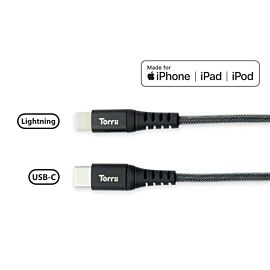Torrii USB-C to Lightning Cable 1m. - USB-C кабел към Lightning за Apple устройства с Lightning и/или устройства с USB-C (черен)