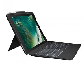 Logitech Slim Combo - безжична клавиатура, с кейс и поставка за iPad Pro 10.5 (черен)
