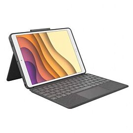 Logitech Combo Touch - безжична клавиатура и тракпад, с кейс и поставка за iPad Air 3 (2019), iPad Pro 10.5 (2017) (тъмносив)