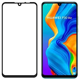 Premium Full Glue 5D Tempered Glass - обхващащо и ръбовете стъклено защитно покритие за дисплея на Huawei P30 Lite (черен)