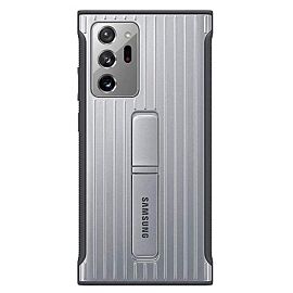Samsung Protective Standing Cover EF-RN985CSEGEU - оригинален удароустойчив хибриден кейс с поставка за Samsung Galaxy Note 20 Ultra (сребрист)