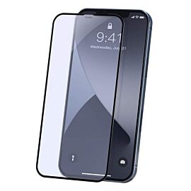 Baseus Full Screen Curved Anti-Bluelight Soft Edge Tempered Glass (SGAPIPH67N-TE01) - стъклено защитно покритие за целия дисплей на iPhone 12 Pro Max (прозрачен-черен) (2 броя)