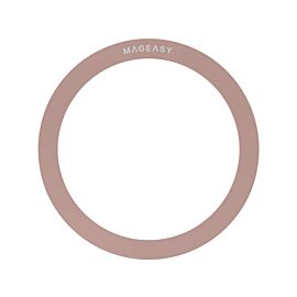 Mageasy HOOP MagSafe Adhesive Ring - метален пръстен, съвместим с MagSafe за iPhone и други мобилни устройства (розов)