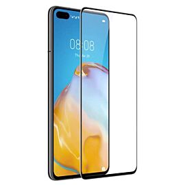 Premium Full Glue 5D Tempered Glass - обхващащо и ръбовете стъклено защитно покритие за дисплея на Huawei P40 (черен)