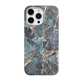 Mageasy Marble Case - дизайнерски хибриден удароустойчив кейс за iPhone 14 Pro Max (син)