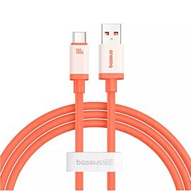 Baseus Zero Degrees USB-A to USB-C Data Cable 100W - здрав USB-A към USB-C кабел за устройства с USB-C порт (200 см) (оранжев)