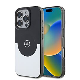 Хибриден удароустойчив кейс с MagSafe за iPhone 16 Pro - Mercedes-Benz Star Pattern MagSafe Case (черен)