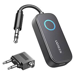 Музикален bluetooth трансмитер за мобилни устройства - Ugreen CM672 Airplane Bluetooth 5.2 Audio Transmitter Adapter (черен)