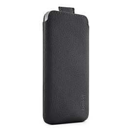 Belkin Pocket - кожен калъф с лента за издърпване за iPhone 5, iPhone 5S, iPhone SE (черен)