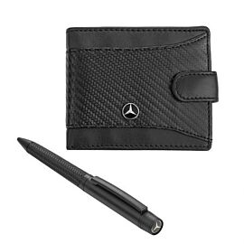 Мъжки комплект химикалка и портфейл Auto Set с логото на Mercedes AS4101