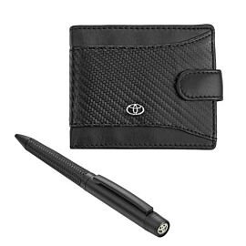 Мъжки комплект химикалка и портфейл Auto Set с логото на Toyota AS4108