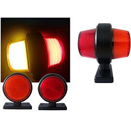 Комплект от 2 броя 12-24V ЛЕД LED Диодни Странични Маркери Рогчета Светлини неон ефект За Камион Ремарке Каравана Кемпер АТВ оранжево-червено  2X
