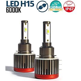 Комплект Умалени Мини Лед Led Диодни Крушки F2 H15 12V 24V 72W 10000lm За Фарове Can Bus без Грешки къси/дълги  KRU028