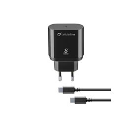 Cellular line Зарядно Power Delivery за Samsung 220V USB C - USB C 25W, Черно 6489