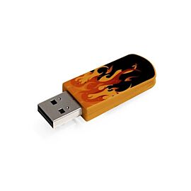 Verbatim USB флаш памет Mini Elements, USB 2.0, 16 GB, огън