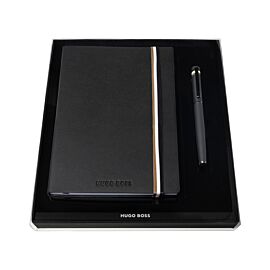 Hugo Boss Комплект тефтер и ролер Iconic, А5, черни 6110320327