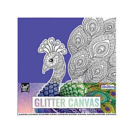 Grafix Платно за оцветяване Паун, покрито с брокат, 30 х 30 cm 6605330165