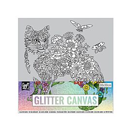 Grafix Платно за оцветяване Котка, покрито с брокат, 30 х 30 cm 6605330167