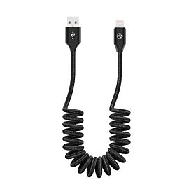 Tellur разтегателен кабел USB - Lightning, 3A, 1.8м - черен TLL155396