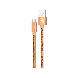 Tellur Graffiti кабел за данни, USB-A - USB-C, 3A, 1 м, оранжев TLL155651