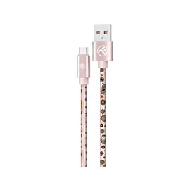 Tellur Graffiti кабел за данни, USB-A - USB-C, 3A, 1 м, розов TLL155661