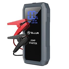 Tellur преносим стартер за автомобил, 12V, 1500A, захранваща батерия, 16800mAh, LED светлина, сива. TLL158431