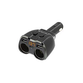 Tellur разклонителен адаптер за запалка за кола, 2 x USB, Type-C, черен TLL321031