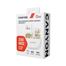 Слушалки с микрофон Canyon CNS-TWS7WB Бели