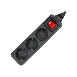 Разклонител с ключ Xmart GNB-03K, 3 гнезда, 5.0 м, Черен