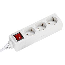 Разклонител с ключ Xmart GNB-03K, 3 гнезда, 5.0 м, Бял