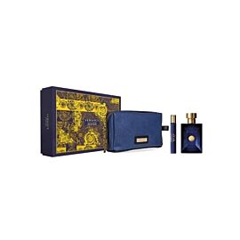 Versace Dylan Blue Комплект за мъже EDT Тоалетна вода 100 ml EDT Тоалетна вода 10 ml Несесер
